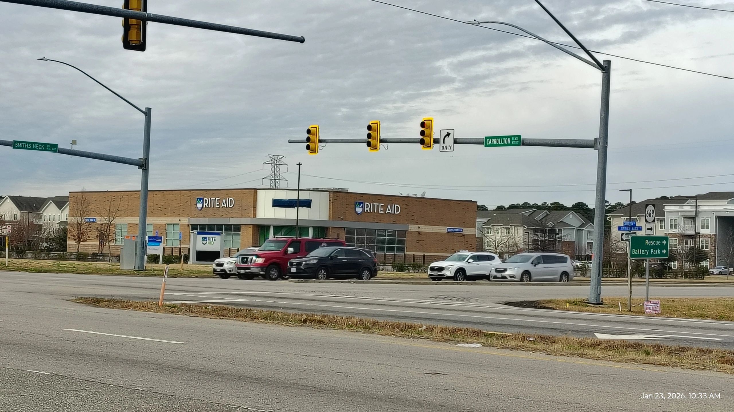 "Carrollton Boulevard (Route 17) and Smiths Neck Road intersection in Carrollton, VA — daily service