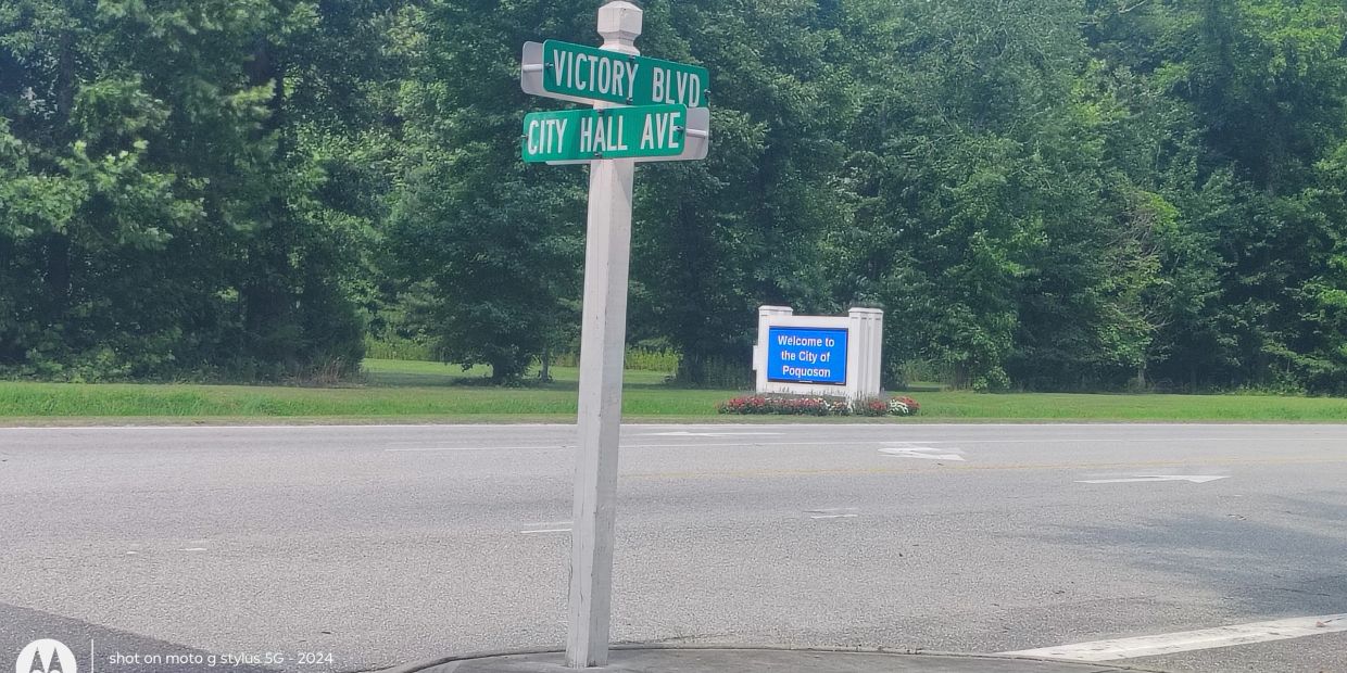 Poquoson VA major thoroughfair at Victory blvd and city hall ave. 