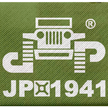 Logo de un vehículo con texto JP 1941 en fondo verde.