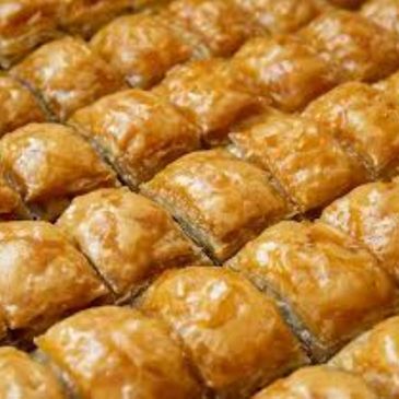 Mediterranean Style Baklava with layers of phyllo dough, nuts, spices and honey