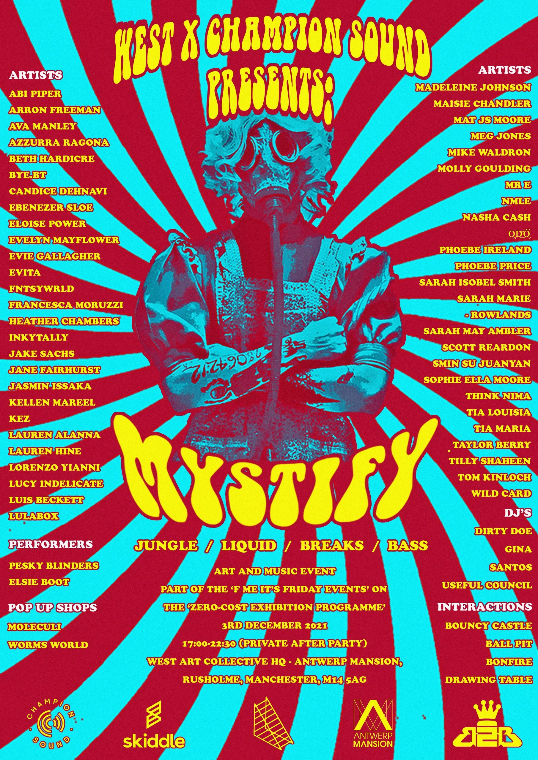 Mystify poster & our new bouncy castle ball pit!