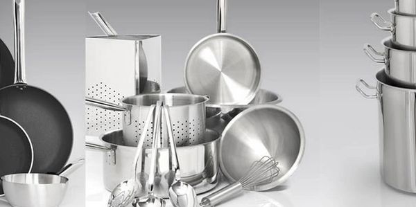 utensils, pot, casserole, pan, tray, GN, ladle, skimmer, knife, chef, kitchen utensils, operational