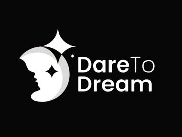 Logo with 'Dare To Dream' and a moon face with stars.