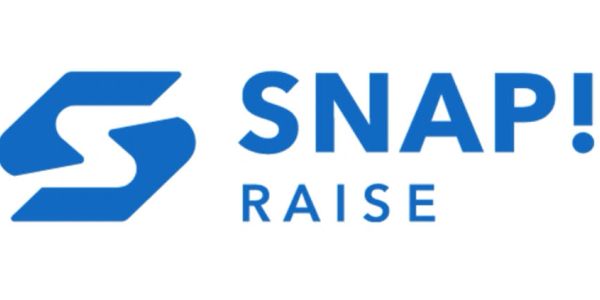 Blue Snap! Raise logo with stylized 'S'.
