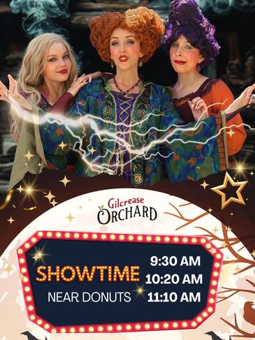 Gilcrease Orchard fall halloween tickets. Hocus Pocus Princess company pumpkin patch show Las Vegas.