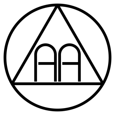 Illustration of a simple house with a triangular roof and a door.