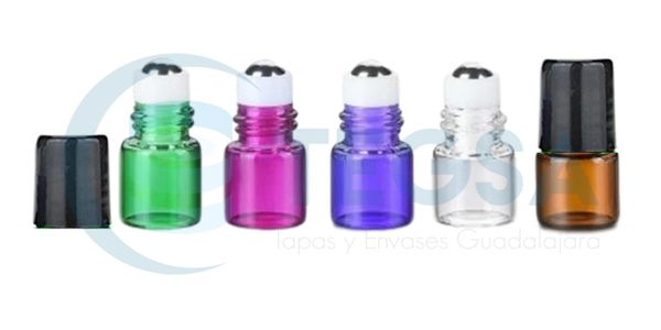 Mini botellas de vidrio con rodillo de color ámbar de 1 ml, 2 ml, 3 ml, 5  ml y 10 ml: fabricante confiable de botellas, frascos y recipientes de  vidrio