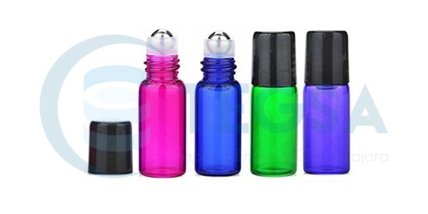 Mini botellas de vidrio de colores, botellas recta – Grandado