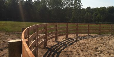 Oak Horse Board on Treated Post 