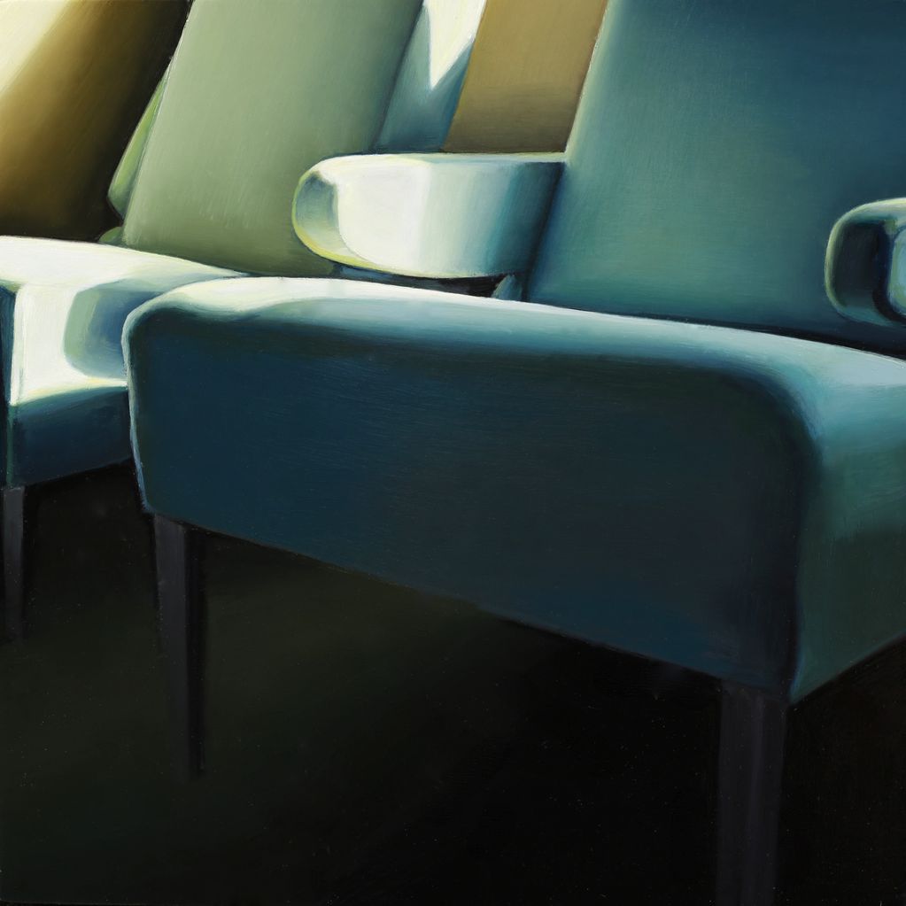 Train Chair #52, Oil on Panel, 6"x6", 2022