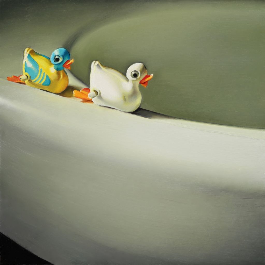 Bathtubbie Collection #99, Oil on Panel, 6"x6", 2022
