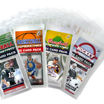 NFL, NBA, MLB, and NHL 25-card fan out spread