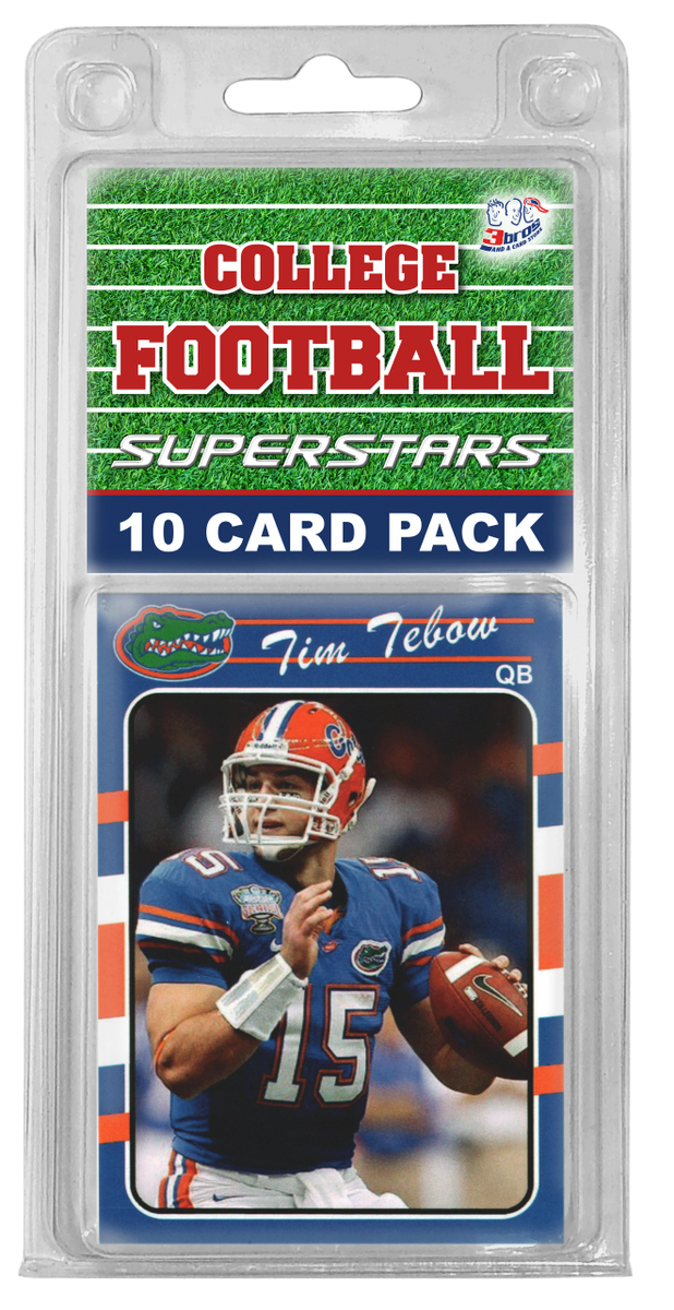Auburn Tigers Football Card Collection - 10 Card Pack With Souvenir Case