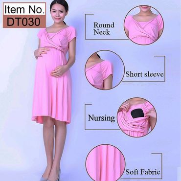 Modal short sleeve maternity breastfeeding dress,maternity nursing clothes,nursing wear