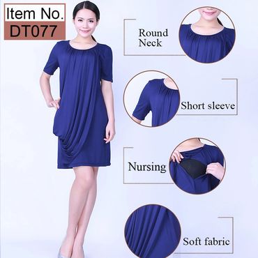 Modal short sleeve maternity breastfeeding dress,maternity nursing clothes,nursing wear