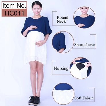 chiffon short sleeve maternity breastfeeding dress,maternity breastfeeding clothes,nursing wear