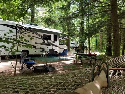 New RV Campground on the winnipeg river with large campsites with tons of privacy