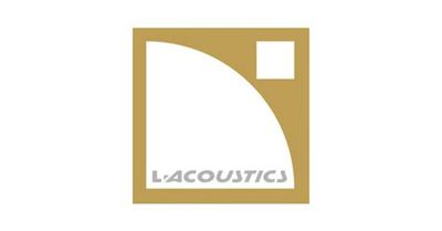 Logo with geometric shapes and text 'L'ACOUSTICS'.