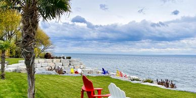 Cold hardy windmill palm from Niagara Tropics at happy customer waterfront site