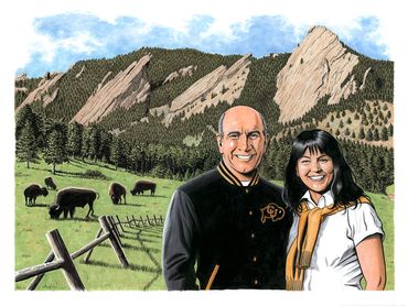 The University of Colorado hired me to draw a gift for retiring Chancellor Phil DiStefano.