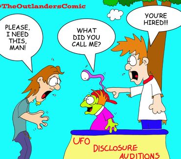 A man pleads at UFO Disclosure Auditions while an alien and Fry decide to hire him.