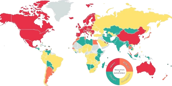 Global compliance landscape in 12/2022 according to DLA Piper