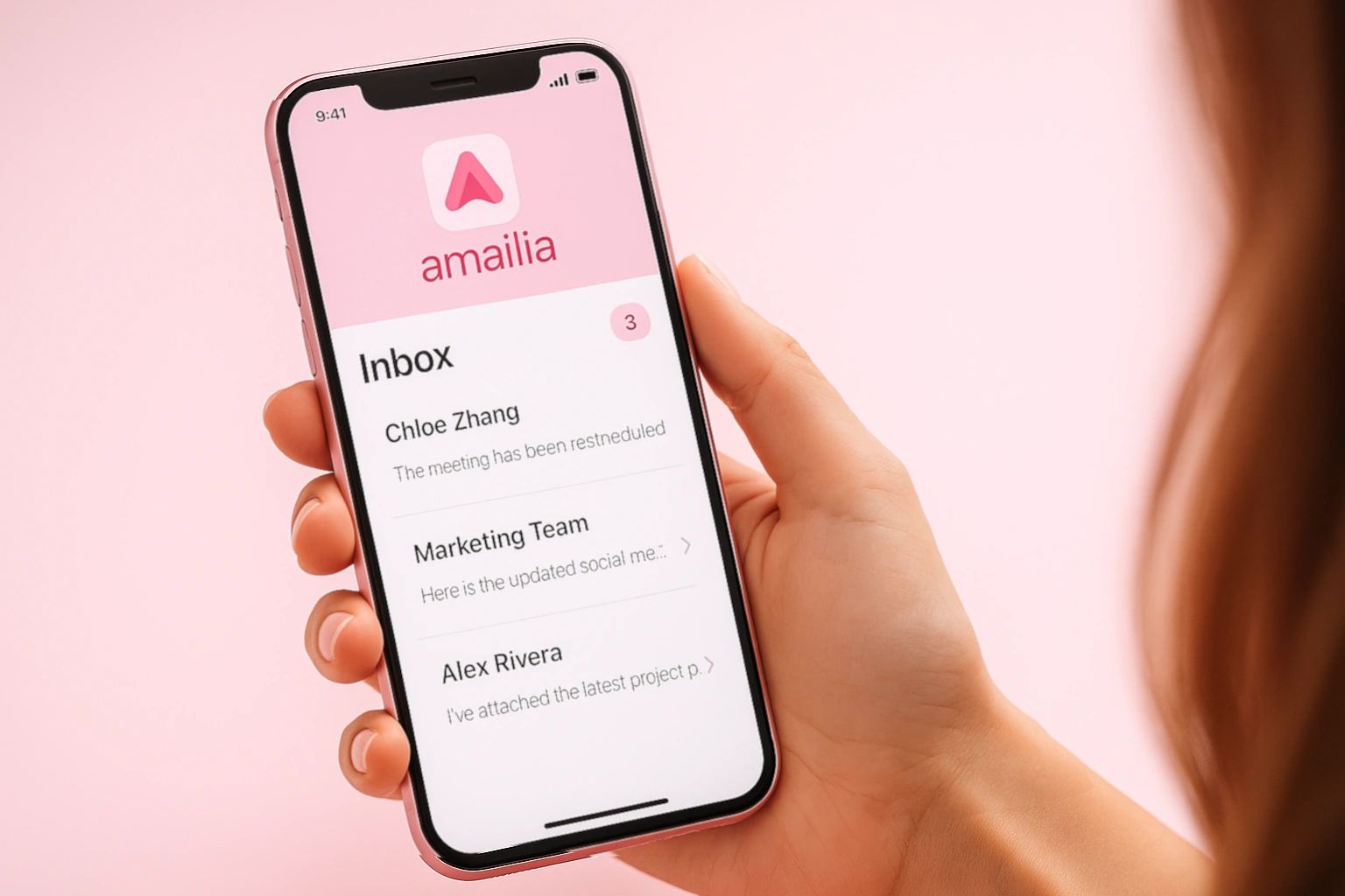 Amailia email app hero preview