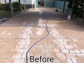 Stamped impression in need of our stamped impression cleaning ,crack repair & colour / design change