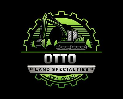 Logo featuring an excavator with text OTTO Land Specialties, est. 2025.