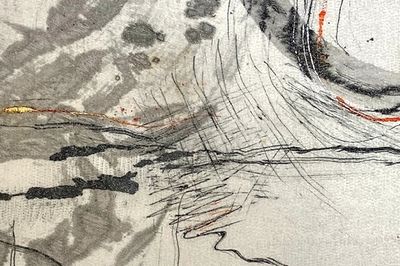 The Space Around, an abstract painting on silk that expresses how small we can sometimes feel 