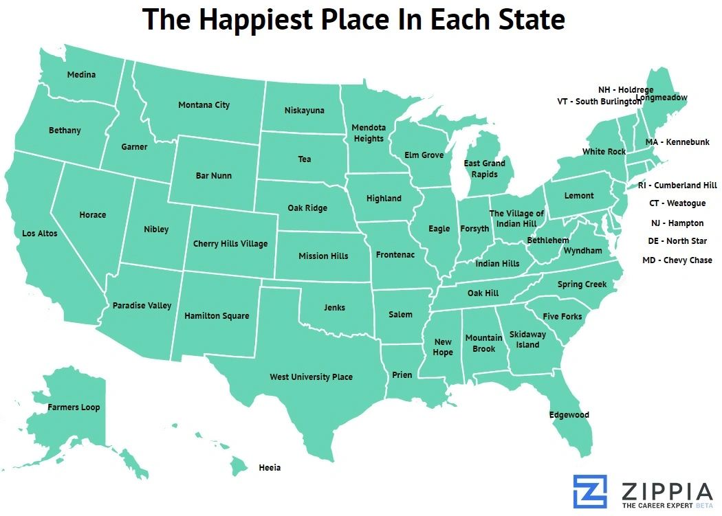 The Happiest Place in Each State