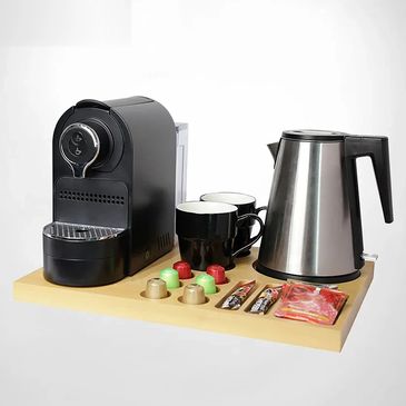 Tea kettles and Trays.