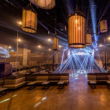 Decorative stained concrete floor at a nightclub. Stained or polished concrete floors save money! 