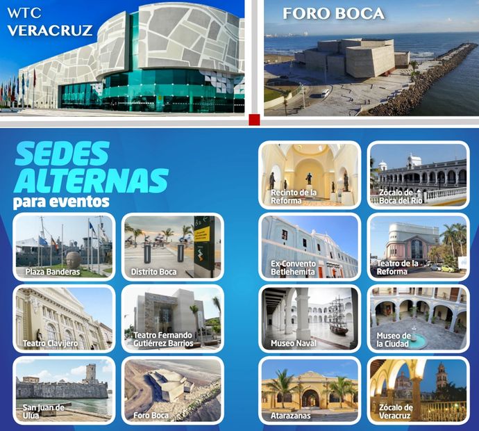 Recintos t sedes para eventos en WTC Veracruz y lugares alternos