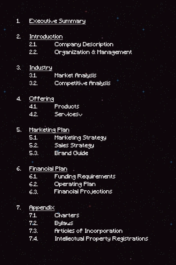 The structure of a complete business plan The structure of a complete business plan