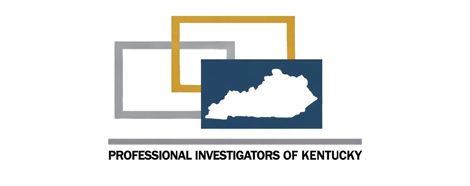 Logo of Professional Investigators of Kentucky with state outline.