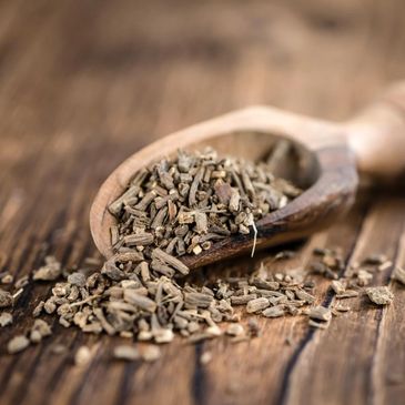 Natural herb on a spoon