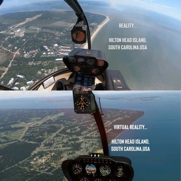 View from helicopter as the pilot. 