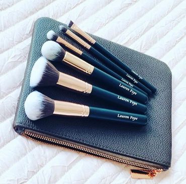 The Signature 6 Piece set of luxury personalised makeup brushes engraved for celebrity Lauren Pope.