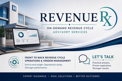 Revenue RX picture by peggyarowe.com with hospital in background and services