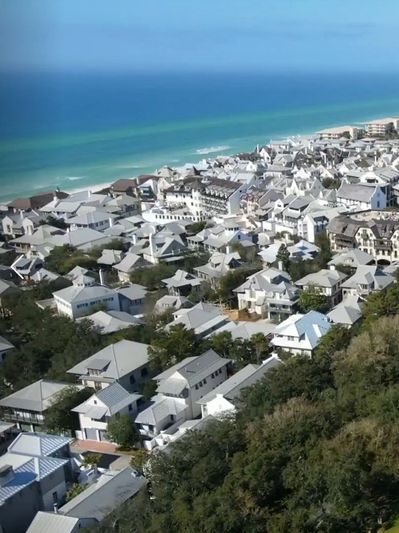 Aerial image of Rosemary Beach Florida, Peggy A. Rowe Luxury Real Estate Agent.