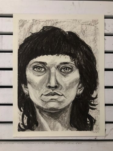 charcoal study on paper