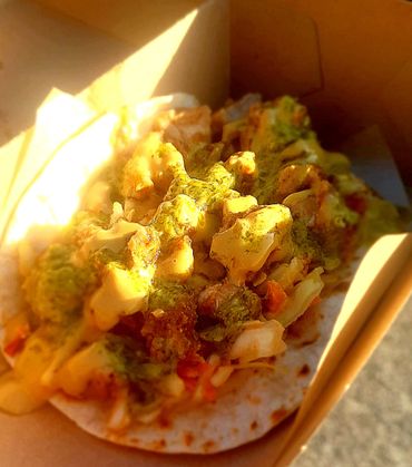 Shrimp Taco with all the toppings.