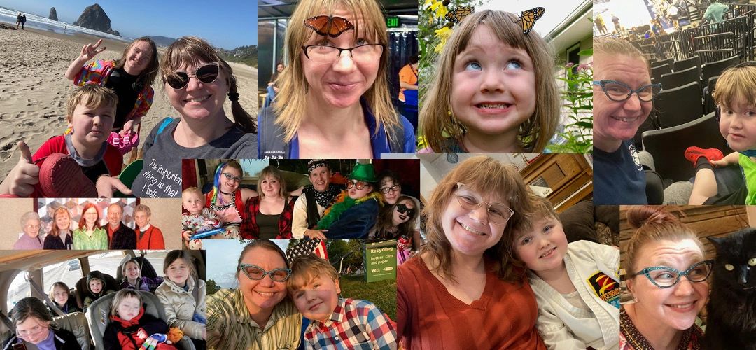 Shannon Connaire with family and pets, celebrating neurodiversity
