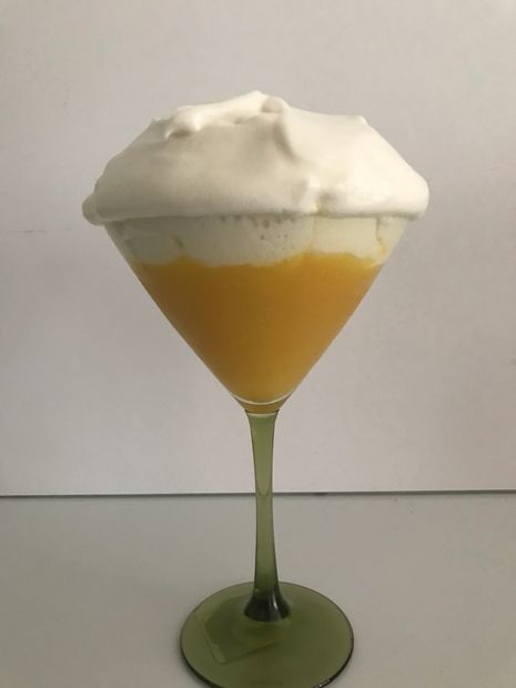 Plant Based "Cocktail" Topped With Whipped "Fava"