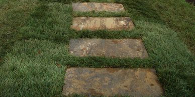 Stone Path way in turf