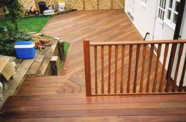 This beautiful deck was built using a wood called 'Ipe'.
