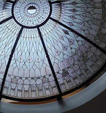 Stained glass dome, long island stained glass, architectural glass, stained glass, art glass, dome, 