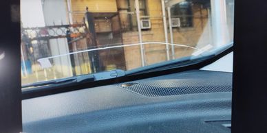 Windshield with edge crack