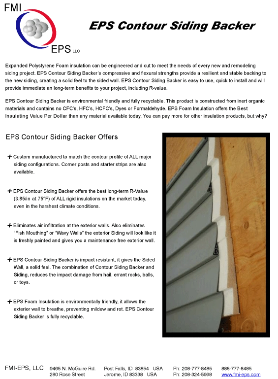 FMIEPS Siding Backer Insulation